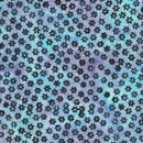 Island Batik Secret Garden Small Flowers Blue Turquoise Purple Batik Fabric