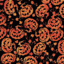 Island Batik Boo Bash Jack O Lantern Black Batik Fabric
