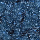 Island Batik Twilight Realm Sunburst Stars Cornflower Blue Fabric
