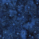 Island Batik Twilight Realm Sunburst Stars Marine Blue Fabric