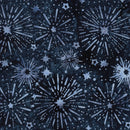 Island Batik Twilight Realm Sunburst Stars Ocean Blue Fabric