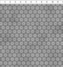 In The Beginning La Luna Circles Gray Silver Fabric