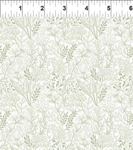 In The Beginning Fabrics Whimsy Floral Gray White Fabric