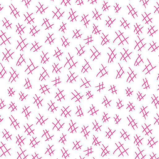 Benartex Stitchy Hashtag Fuchsia Fabric