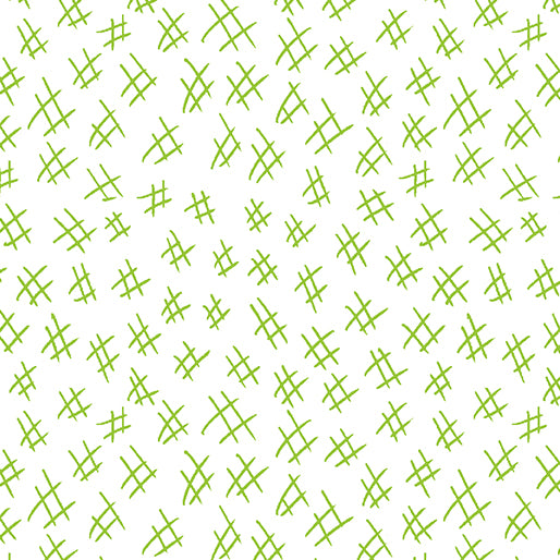 Benartex Stitchy Hashtag Lime Fabric