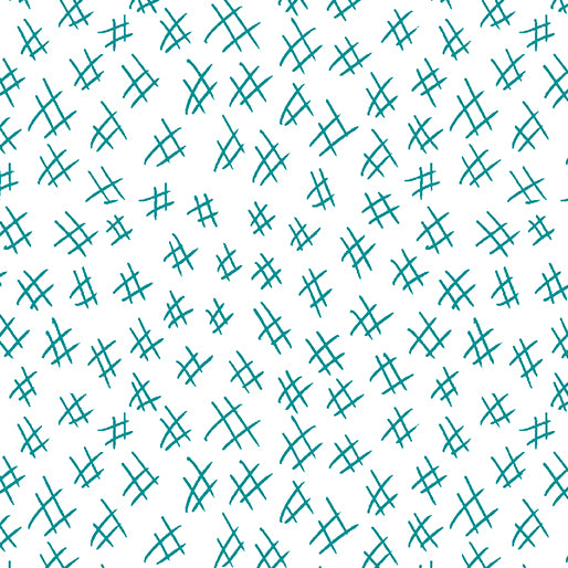 Benartex Stitchy Hashtag Teal Fabric