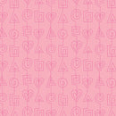 Benartex Stitchy Stitches Pink Fabric