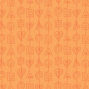 Benartex Stitchy Stitches Orange Fabric ONLINE PURCHASE ONLY