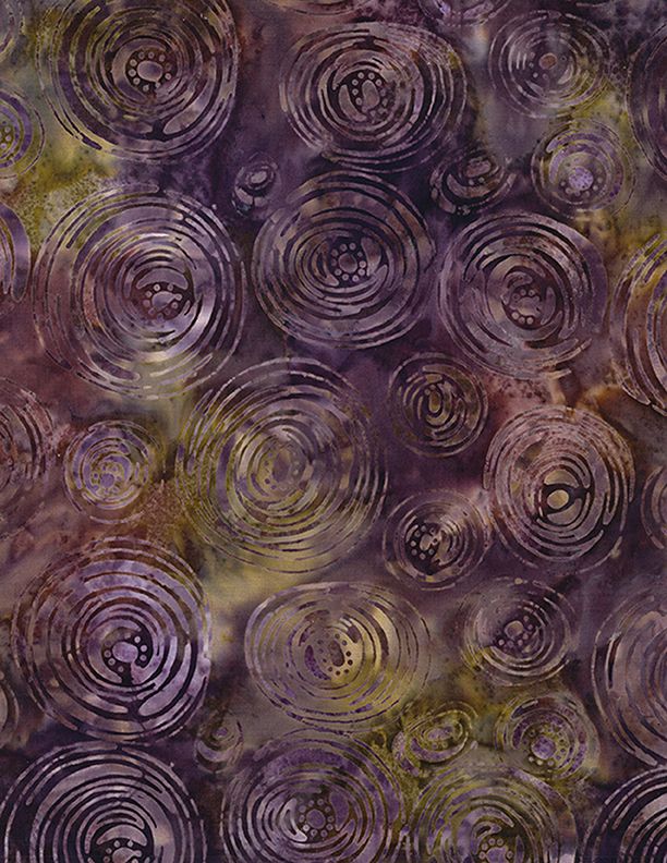 Wilmington Prints Plum Bouquet Circles Plum Batik Fabric