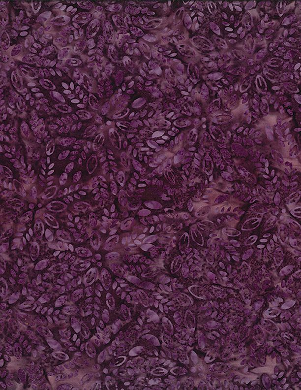 Wilmington Prints Plum Bouquet Florals And Leaves Plum Batik Fabric