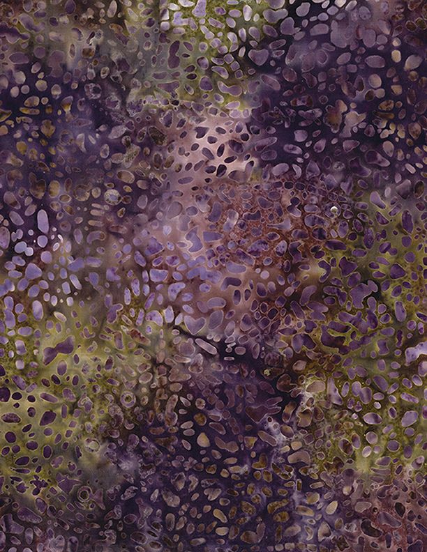 Wilmington Prints Plum Bouquet Spots Plum Batik Fabric