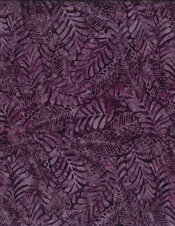 Wilmington Prints Plum Bouquet Large Leaves Dark Purple Batik Fabric