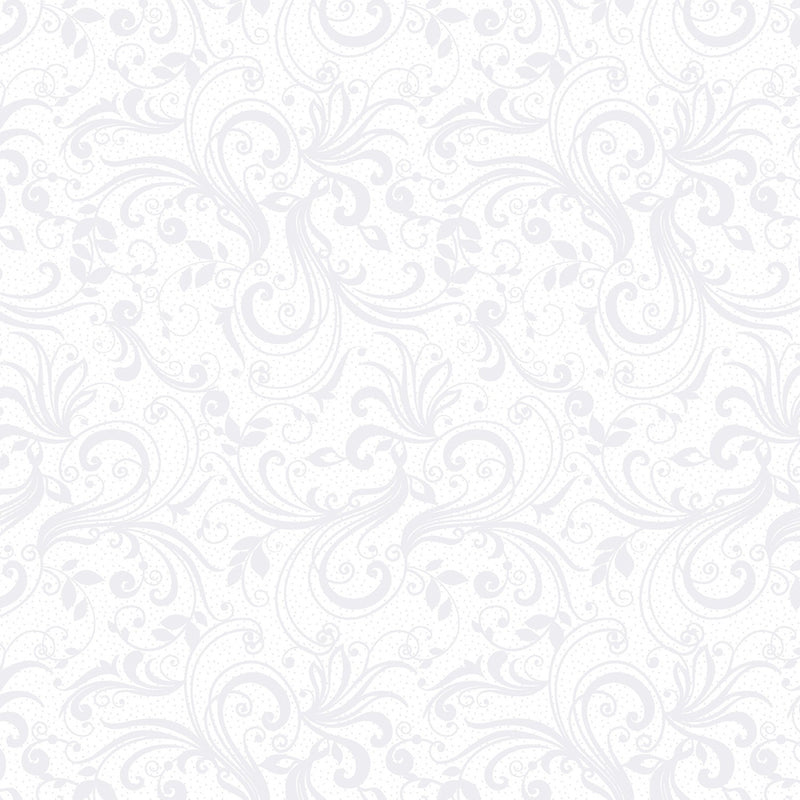 Benartex Rhapsody In White Rhapsody Scroll White Fabric