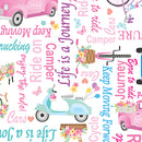 Kanvas Studio Enjoy The Ride Ride On Words White Fabric