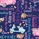 Kanvas Studio Enjoy The Ride Ride On Words Navy Fabric