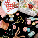 Benartex Sew In Love Sewing Notions Black Fabric ONLINE PURCHASE ONLY