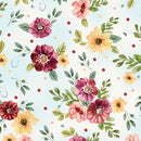 Benartex Sew In Love Sweet Blooms Blue Fabric ONLINE PURCHASE ONLY