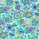 Andover Tropica Botanical Blue Fabric
