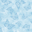 Benartex Butterfly Calypso Butterfly Shadow Light Blue Fabric