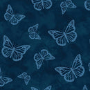 Benartex Butterfly Calypso Butterfly Shadow Navy Fabric