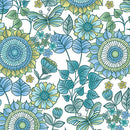 Benartex Butterfly Calypso Floral White Fabric