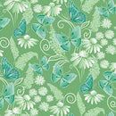 Benartex Butterfly Calypso Dreams Green Fabric