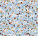Benartex Woodland Wonderland Animals Light Blue Fabric