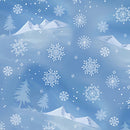 Benartex Woodland Wonderland Mountain View Medium Blue Fabric