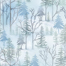 Benartex Woodland Wonderland Pine Woodland Light Blue Fabric