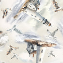 Benartex Coastal Escape Lighthouses Neutral Fabric