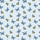 Benartex Wildflower Honey Butterflies And Honeycomb Light Blue Fabric