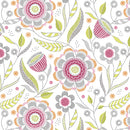 Benartex Stitch Garden Rose Lime Floral Fabric