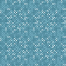 Benartex Stitch Garden Medium Turquoise Cross Stitch Texture Fabric