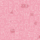 Benartex Robo Boogie Pink Dance Party Fabric