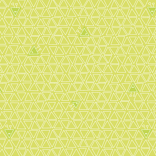 Benartex Robo Boogie Lime Triangles Fabric