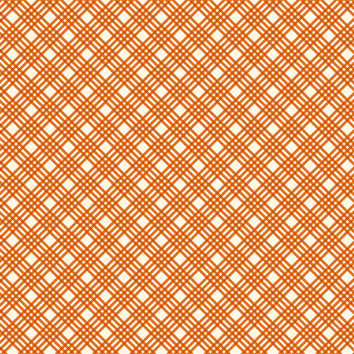 Benartex Hello Pumpkin Orange Crisp Plaid Fabric