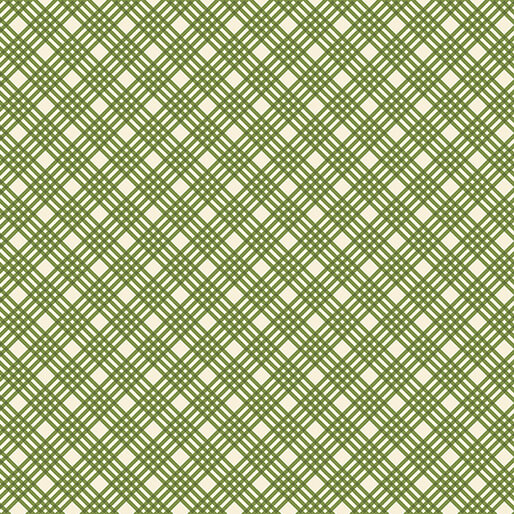 Benartex Hello Pumpkin Green Crisp Plaid Fabric