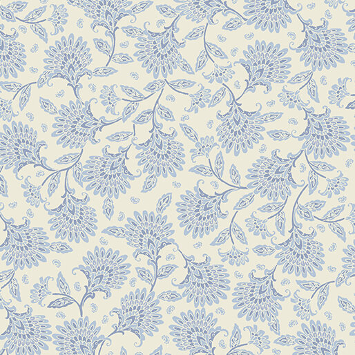 Benartex Whimsy Floral Blue Wide Back Fabric