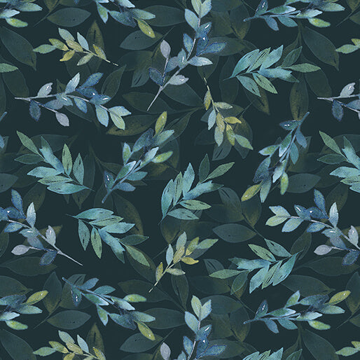 Benartex Enchanted Leaves Midnight Fabric