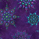 Benartex On Dragonfly Wings Beaded Medallion Dark Purple Fabric