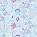 Benartex Celestial Skies Sun And Moon Light Turquoise Fabric