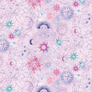Benartex Celestial Skies Sun And Moon Light Plum Fabric