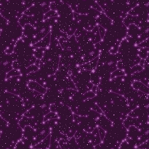 Benartex Celestial Skies It's In The Stars Plum Fabric