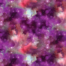 Benartex Celestial Skies Light Show Sky Fuchsia Coral Fabric