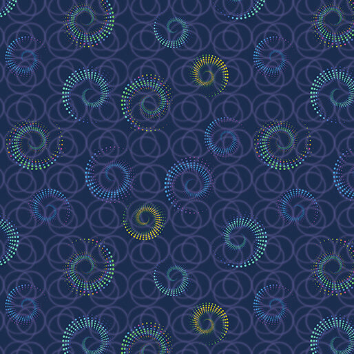 Benartex Celestial Skies Spiral Shower Twilight Fabric