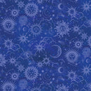 Benartex Celestial Skies Sun And Moon Tonal Lapis Fabric