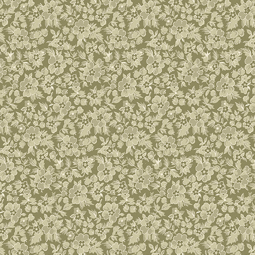 Benartex Beloved Mood Calico Dark Sage Fabric