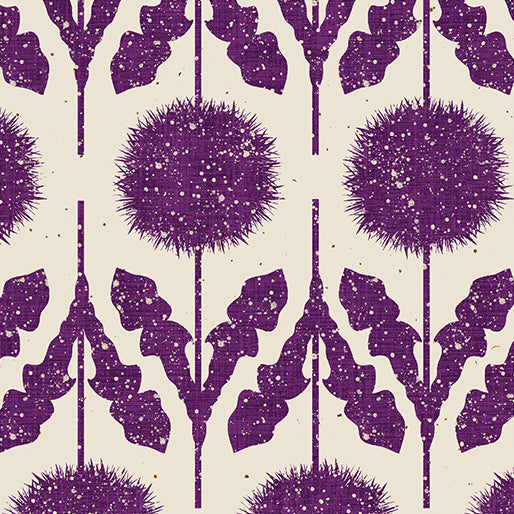 Benartex Wishflower Border Purple Fabric