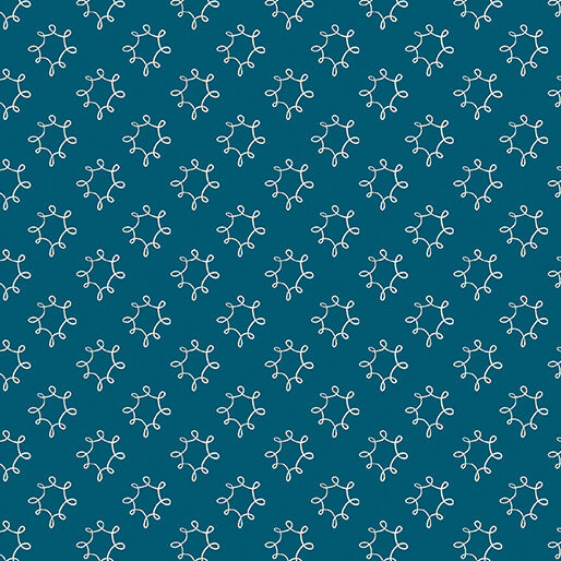 Benartex Wishflower Dandy Dark Blue Fabric