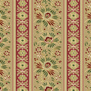 Benartex Christmas At Home Kenna Stripe Tan Fabric